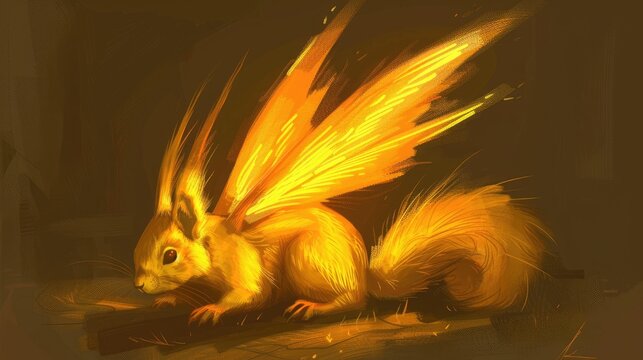 A view of a squirrel on a tree branch, bathed in sunlight.