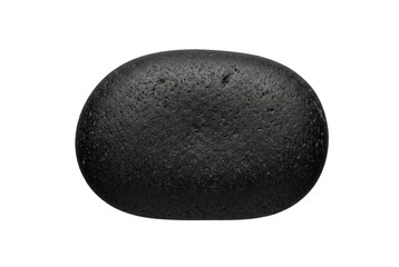 Isolated plain black river stone element © ritz