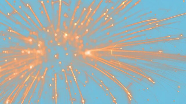 Bright golden fireworks exploding in the night sky creating a festive and vibrant celebration background