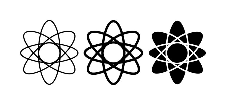 Atomic Structure Icons, Science Symbols, Atom Models, Physics Concepts, Chemistry Elements, Research Icons, Nuclear Energy