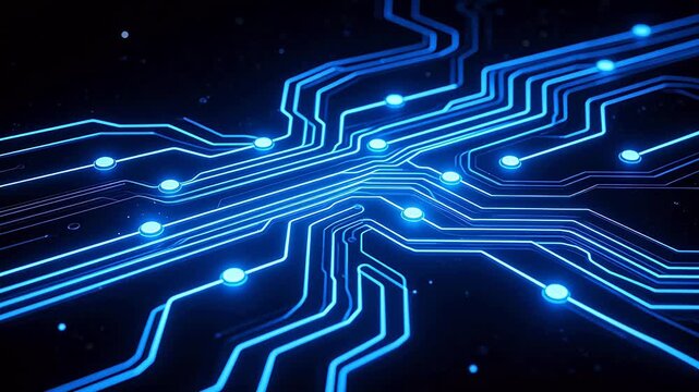 Blue glowing circuit board pattern