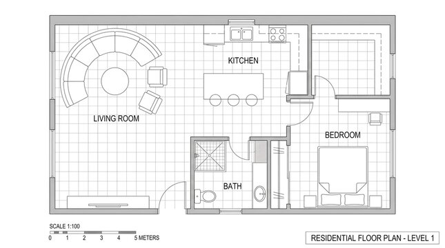 Architectural floor plan of a residential apartment unit