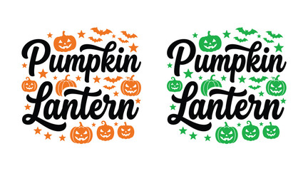 Halloween pumpkin lantern typography spooky fall designs for t shirts prints decorations © MahfuzurRahman