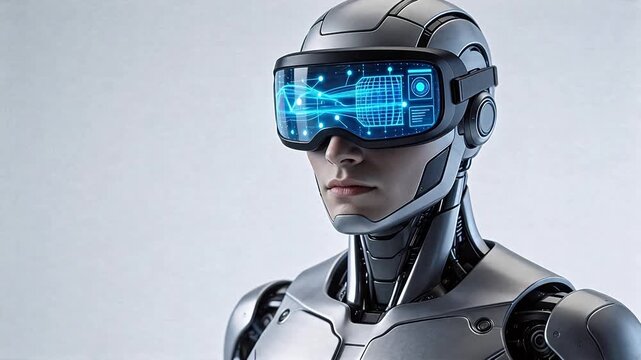 Cyborg with futuristic goggles