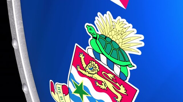 Metallic Shield Transitions with the Flag of Overseas Territory Cayman Islands of United Kingdom