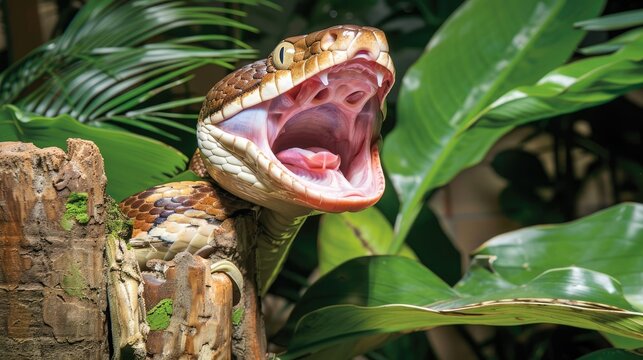 A view of a snake in the forest.
