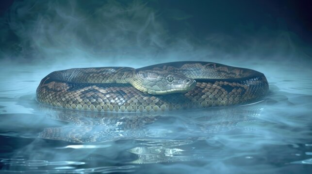 A view of a snake in the forest.