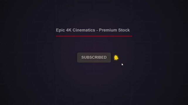 Animated subscribe button click and notification bell motion graphic