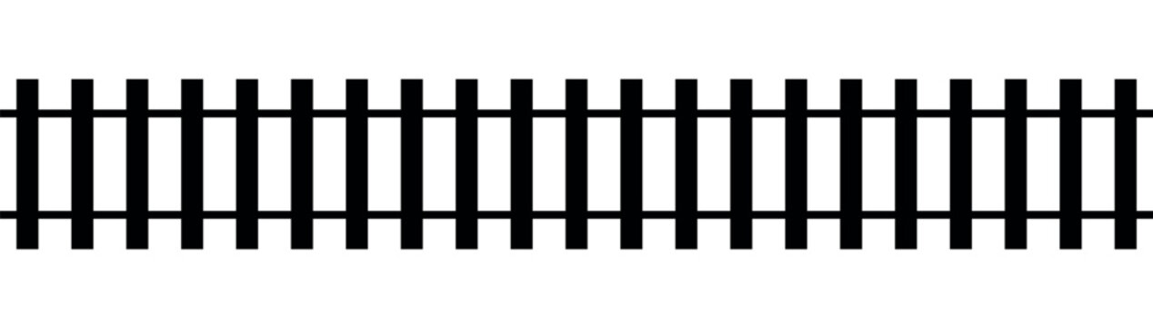 railway track silhouette, black white illustration of railroad tracks, seamless repeatable shape