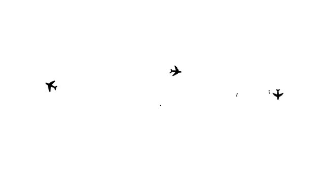 Paper Plane Icon Illustration with Dotted Path and Whimsical Flying Arrow Shapes for Travel and Direction Concept Design