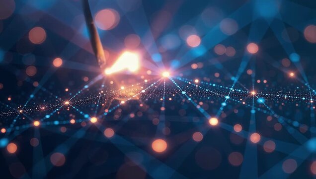 Dynamic Light Network Animation with Spark Effects
