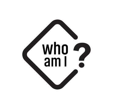 who am I text on white background