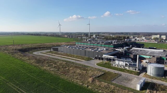 Industrial data hub using clean wind energy