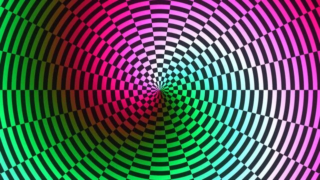 Colorful spiral pattern with concentric circles and bright hues
