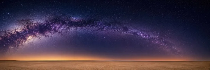 Milky Way Over Desert Horizon With Panorama Copy Space © Robert Anto