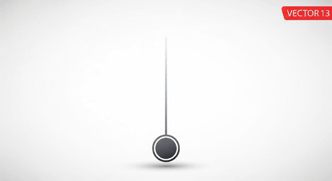 Abstract single line pendulum with circular bob against a clean white background