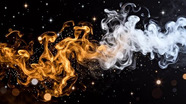Abstract swirling smoke in space