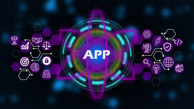  Coaching mentoring education business APP E-learning concept. Business, Technology, Internet and network concept.4k video 