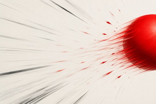 An object being forcefully ejected from the frame with motion trails.