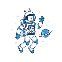 Astronaut in Space Suit Floating 1. © fredrin