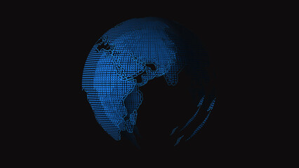 Naklejka premium Digital globe animation features a modern layout. This digital globe animation represents network data security. Abstract digital globe animation design.