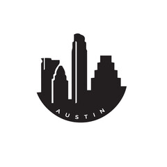 Fototapeta premium Austin Skyline Logo Vector Graphic