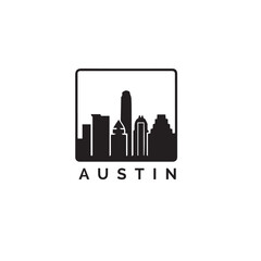 Obraz premium Austin Skyline Logo Vector Graphic