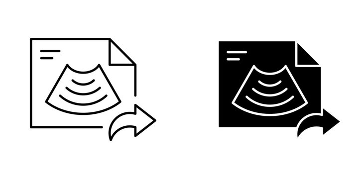 ultrasound report share icon set fill and stroke editbale