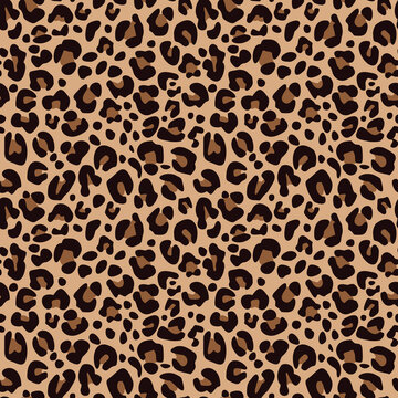 leopard print animal skin texture, seamless vector design