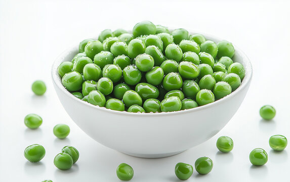 green peas in white bowl