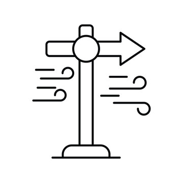 Wind Direction icon with white background vector stock illustration