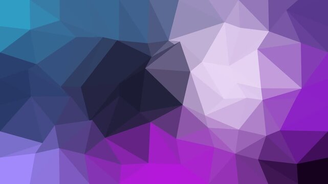 Abstract Low Poly Geometric Background with Blue and Purple Gradient Faceted Triangles