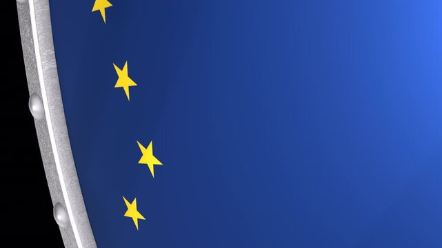 Metallic Shield Transitions with the Flag of State of Alaska of United States of America