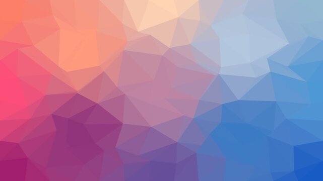 Vibrant Abstract Low Poly Geometric Background Featuring a Colorful Gradient Blend of Warm and Cool Tones for Modern Digital Designs