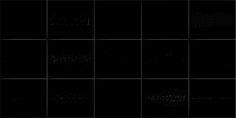 Obraz premium Sound Wave Patterns Collection of 15 Distinct Waveform Designs Arranged in a Grid with Subtle Texture and Contrast