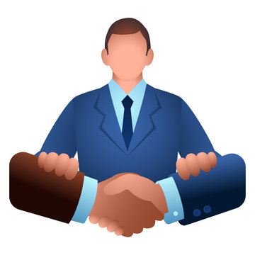 Business Mediator Icon, Business Broker, Middleman, Deal Facilitator, Business Negotiation, Partnership Agreement and Commercial Mediation Illustration