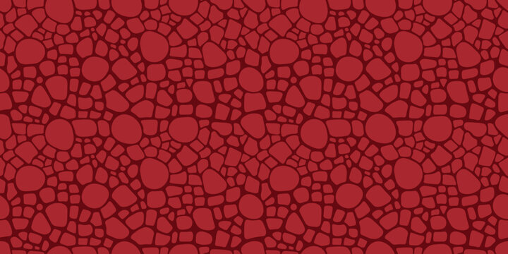 Seamless Dinosaur Skin Pattern Red Reptile Scale Texture Background