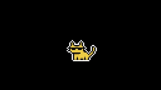 Pixel Art Cat Idle Animation Seamless Loop Retro Game Character