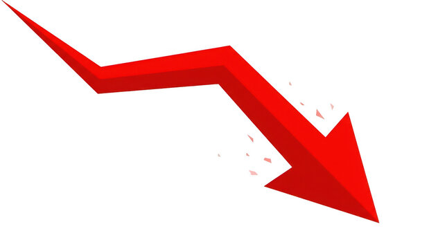 Red downward arrow vector illustration