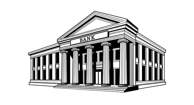Bank building with columns