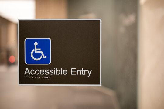 Accessible Entry Sign Glass Door Entrance