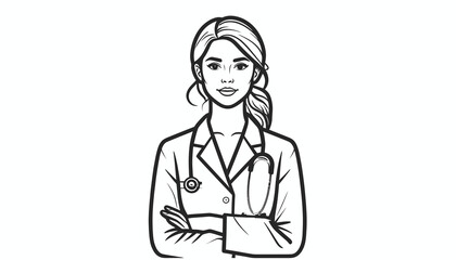 Fototapeta premium Woman in lab coat standing confidently.