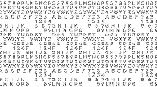 Abstract Glitch Text Pattern - Fragmented Alphanumeric Data Texture