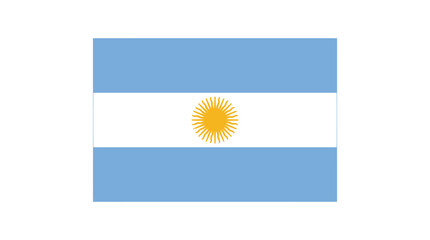 Fototapeta premium Argentina Independence Day celebration on July 9 Argentine flag, Argentina national symbol, blue white yellow emblem, country pride icon isolated on White Background Vactor Eps