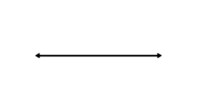 Minimalist black horizontal double-headed arrow on white background, direction navigation