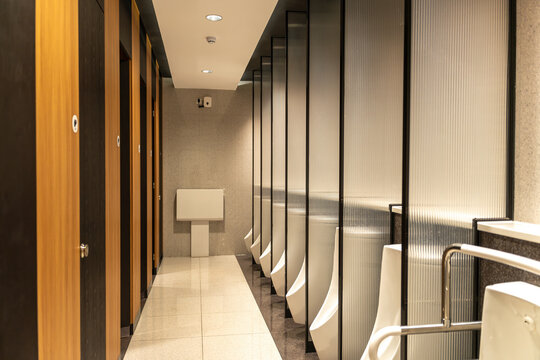 Modern Clean Public Men's Restroom Interior Design