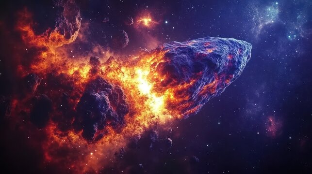 Cosmic Collision: A Fiery Celestial Dance