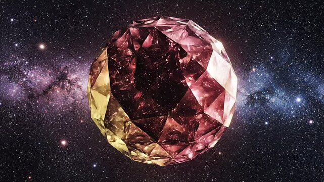 Abstract Rotating Multi-Colored Geometric Sphere in Deep Space