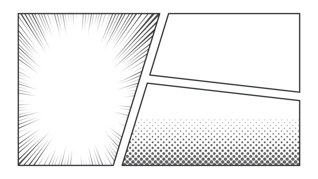 モノクロの漫画コマ背景