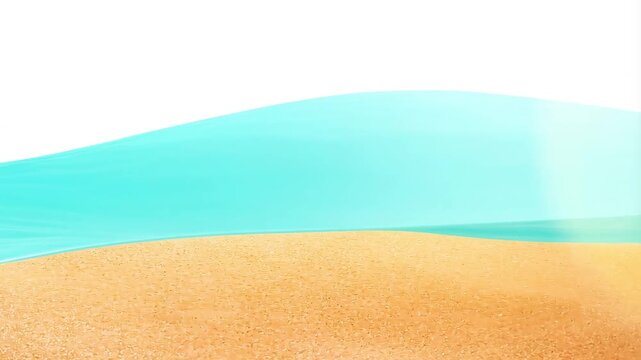 Minimalist beach background, abstract ocean wave, sandy shore texture, colorful gradient